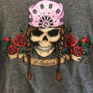 Hellenback logo brand long sleeve gray t shirt